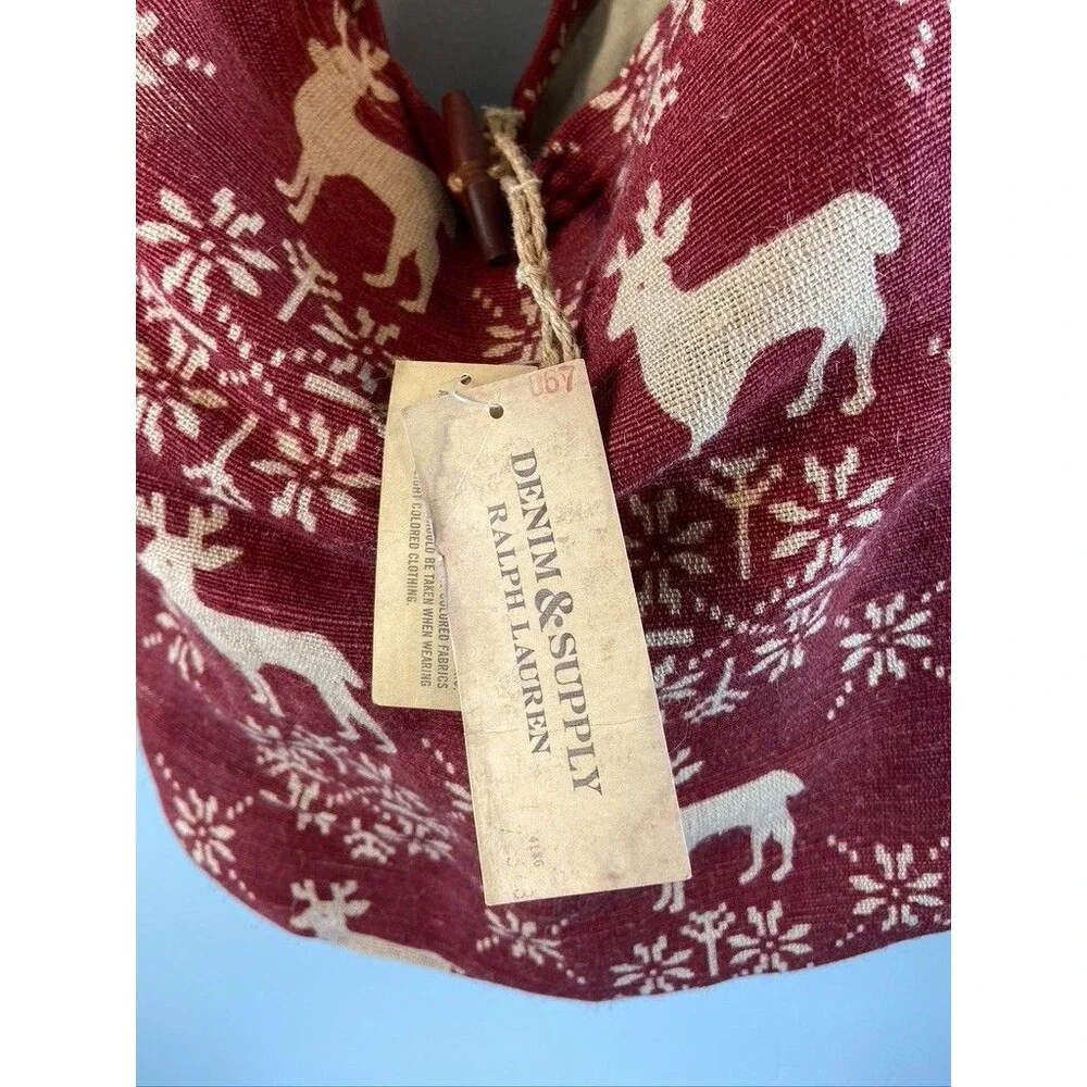 DENIM & SUPPLY RALPH LAUREN SHOULDER COTTON MESSENGER BAG DEER PRINT 13 X 15